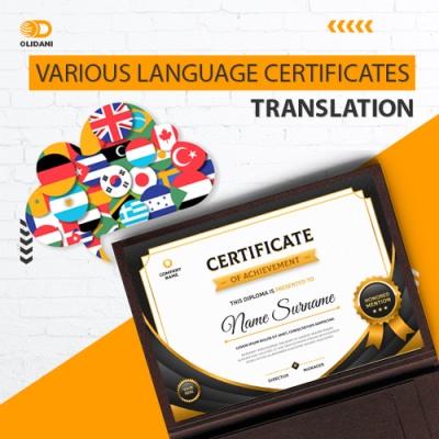 Translation package of various language certificates into Turkish